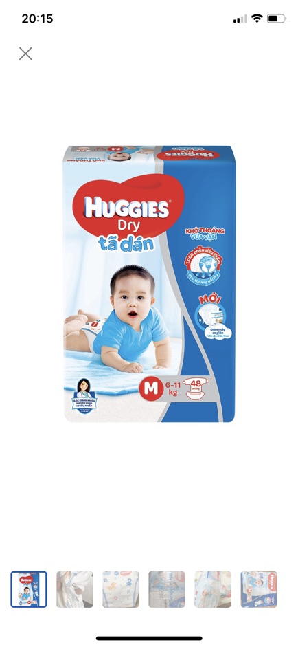 Tã dán sơ sinh huggies dry newborn S56