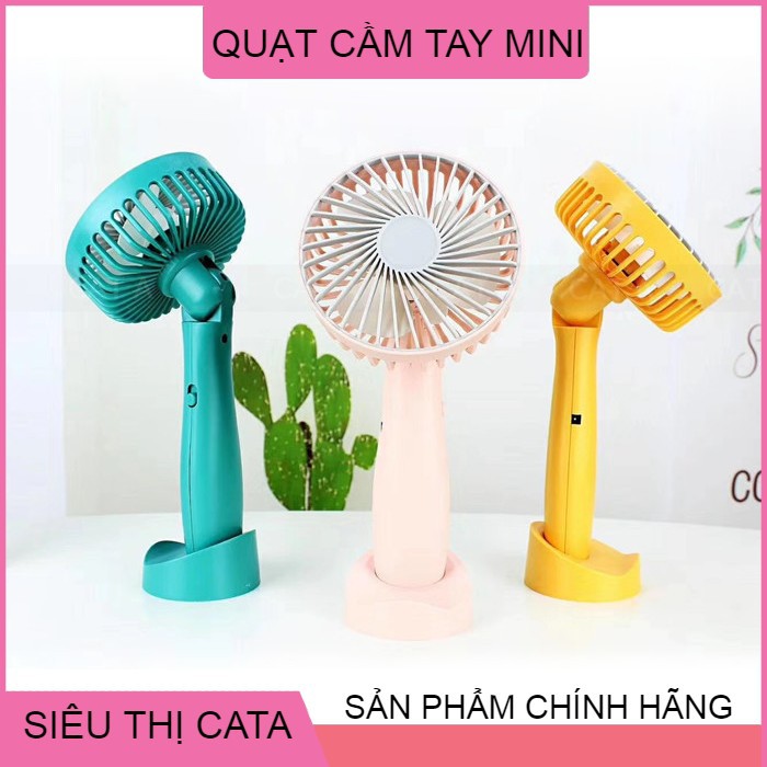 💥PIN TRÂU💥Quạt tích điện cầm tay mini KD-129 có đế để bàn kết hợp giá đỡ điện thoại - 3 tốc độ gió, cổng sạc USB !