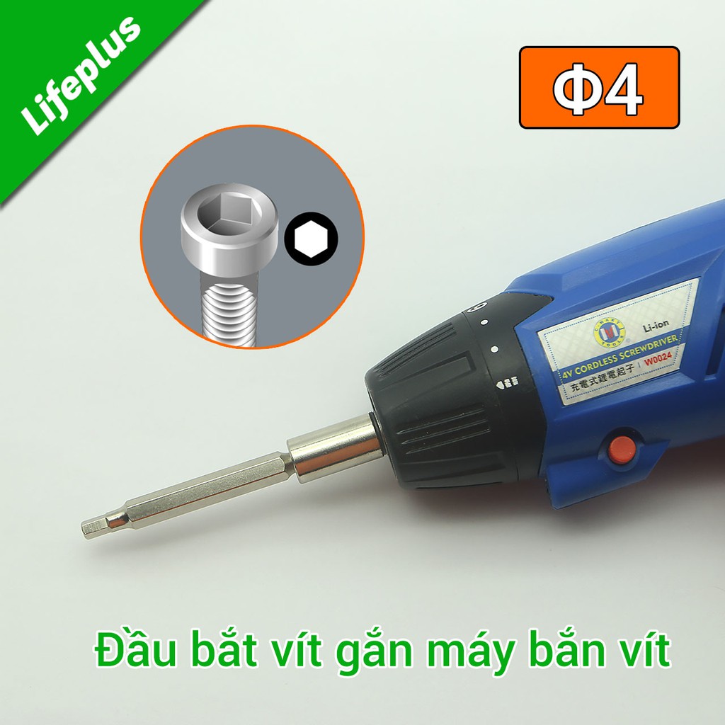 Vỉ 10 đầu bắt vít lục giác đực 4mm dài 65mm TOP