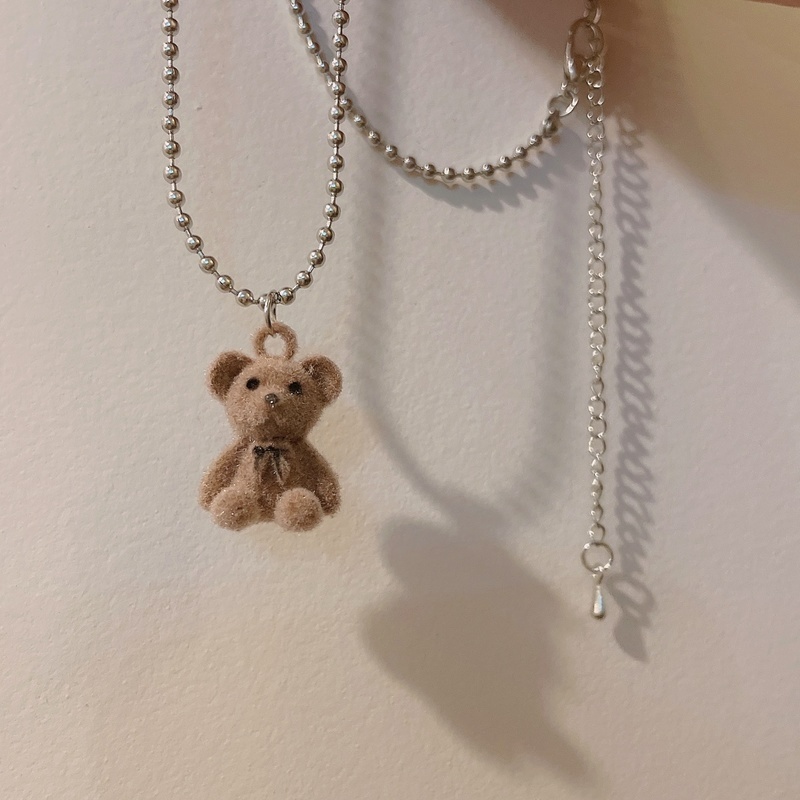 Vòng cổ Mặt Gấu Nâu Nhồi Bông Dễ Thương