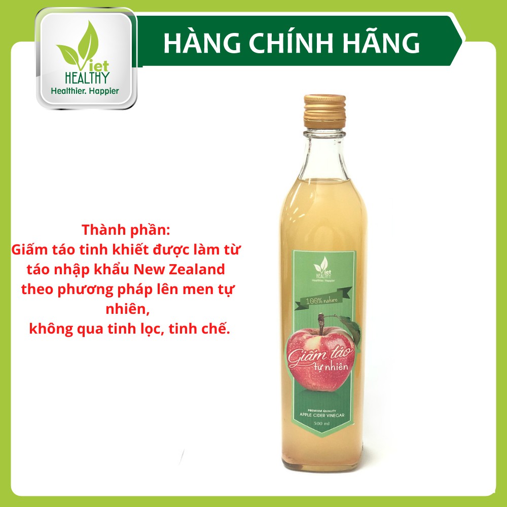 Combo giấm táo + mật ong 500ml Viethealthy