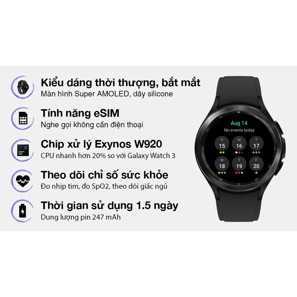 Đồng hồ thông minh Samsung Galaxy Watch 4 Classic LTE 42mm (SM-R885F) - Hàng Chính Hãng