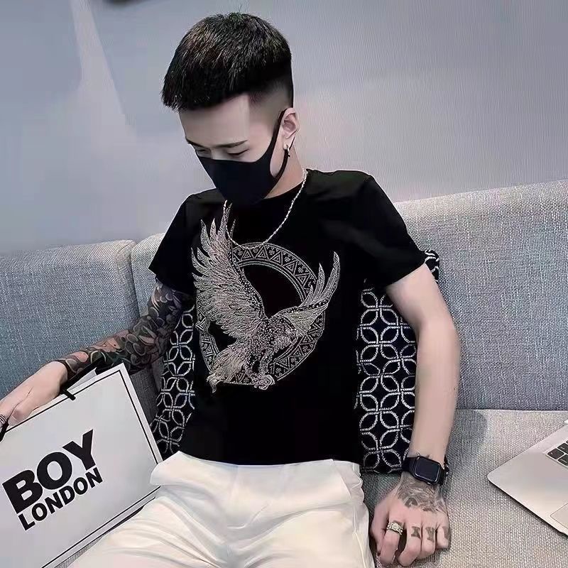 Áo nam Ngắn Tay Cổ Tròn Thời Trang Hàn