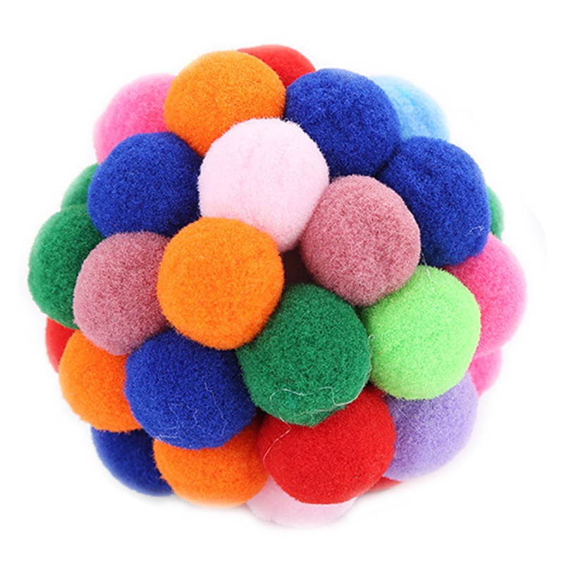 Đồ Chơi Bóng Nảy Gắn Chuông Màu Cầu Vồng Dễ Thương Cho Mèo Cưng