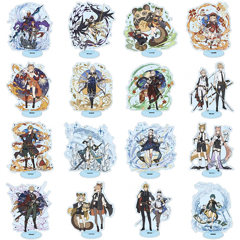 Mô hình nhân vật anime Genshin Impact Zhongli Diluc Venti Klee Keqing Qiqi bằng acrylic để bàn trang trí