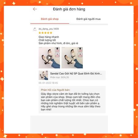 Sandal Cao Gót Nữ 5P Quai Đính Đá Xinh Mã N3 !!