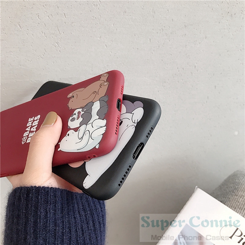 Ốp điện thoại in hình We Bare Bears kèm giá đỡ cho iphone 12 Pro Max iPhone 11 Pro Max iPhone 6s 6 7 8 Plus X XS Max XR 12 mini | BigBuy360 - bigbuy360.vn