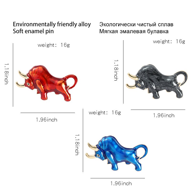 Huy hiệu cài áo hình chú bò hoạt hình đáng yêu