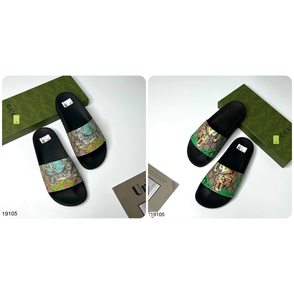 [Sẵn Hàng] Dép Quai Ngang GC Nam Nữ In Hình Hổ Cực Xịn - Dép Quai Ngang GC Nam Đế Cao Su Cực Bền