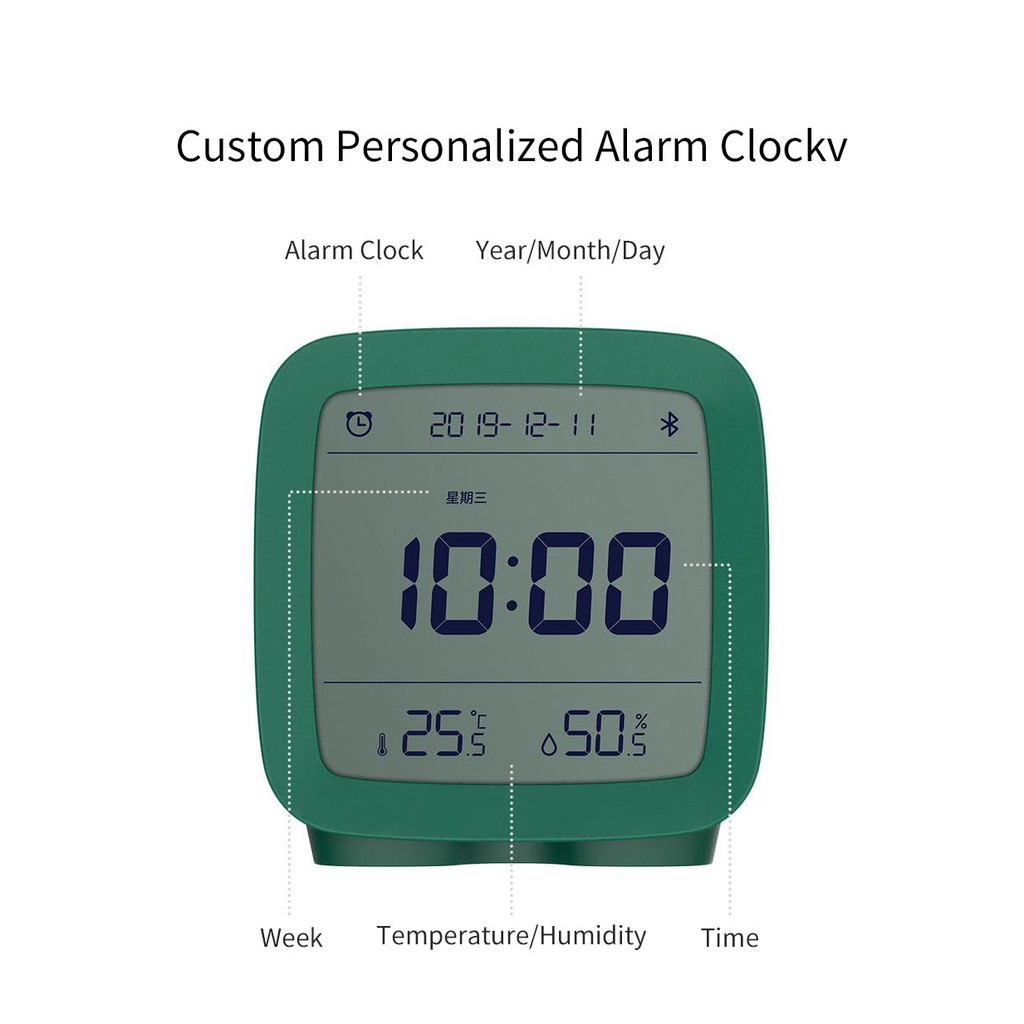 Đồng hồ XIAOMI YOUPIN báo thức thông minh Cleargrass Bluetooth 5.0 màn hình LCD hiển thị nhiệt độ/ độ ẩm/ lịch