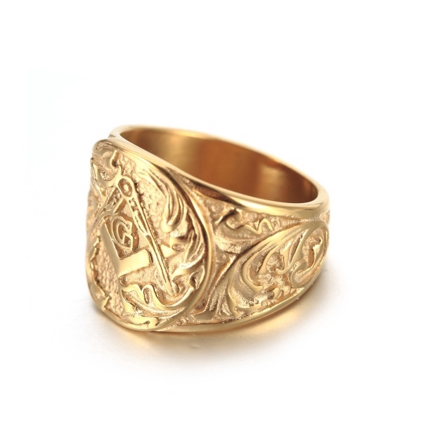 Nhẫn đeo tay mạ titan khắc họa tiết phong cách Giáng Sinh