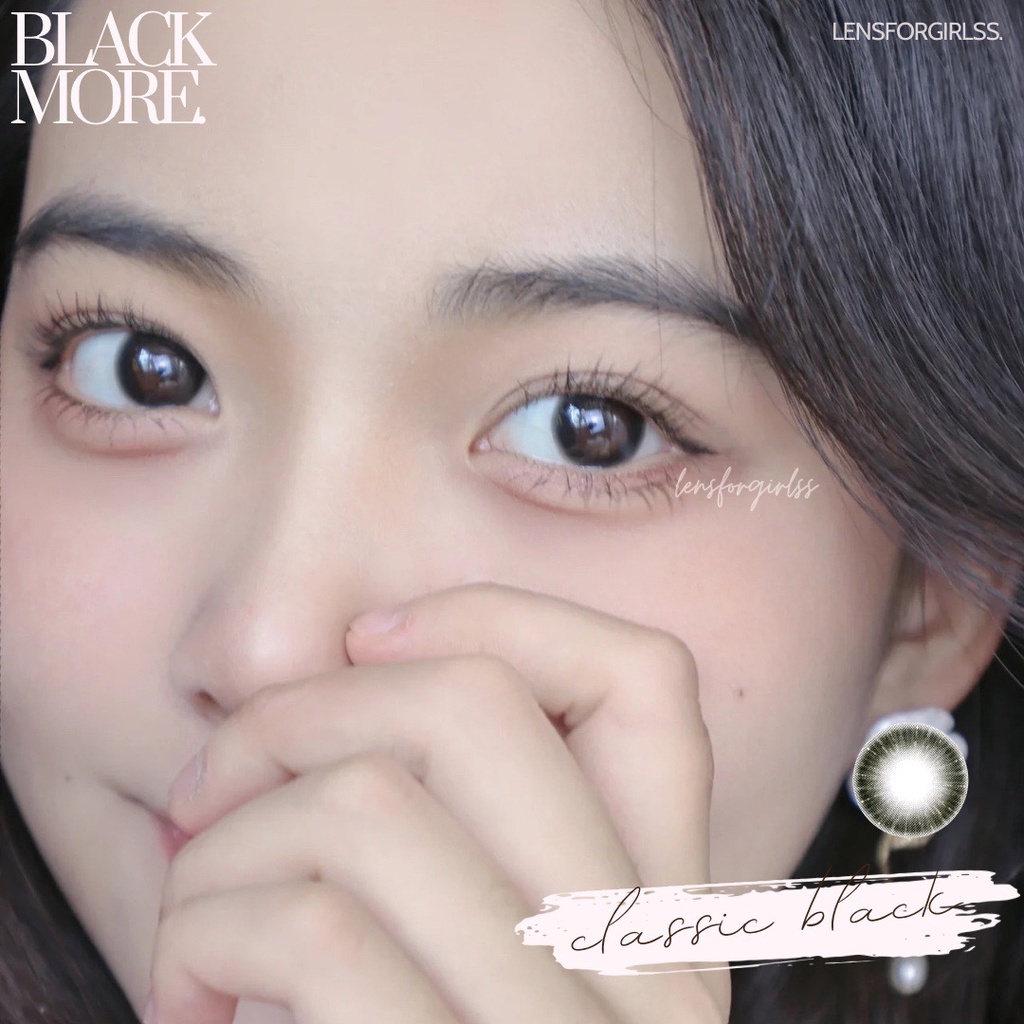 Kính áp tròng đen tự nhiên BLACK MORE - Black to black Korea HSD 6 tháng