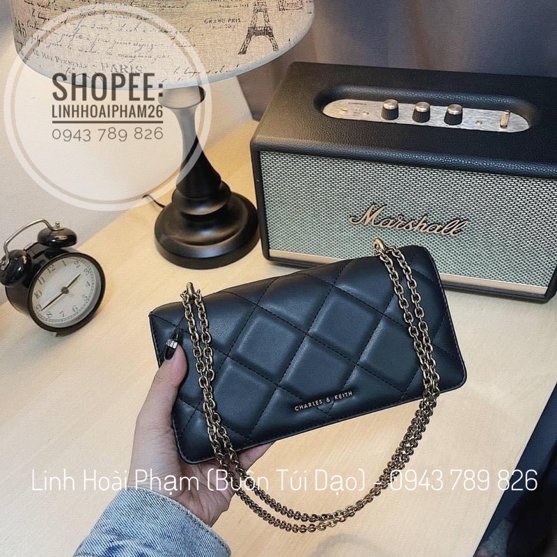 Túi xách ô trám dây xích NEW loại đẹp fullbox