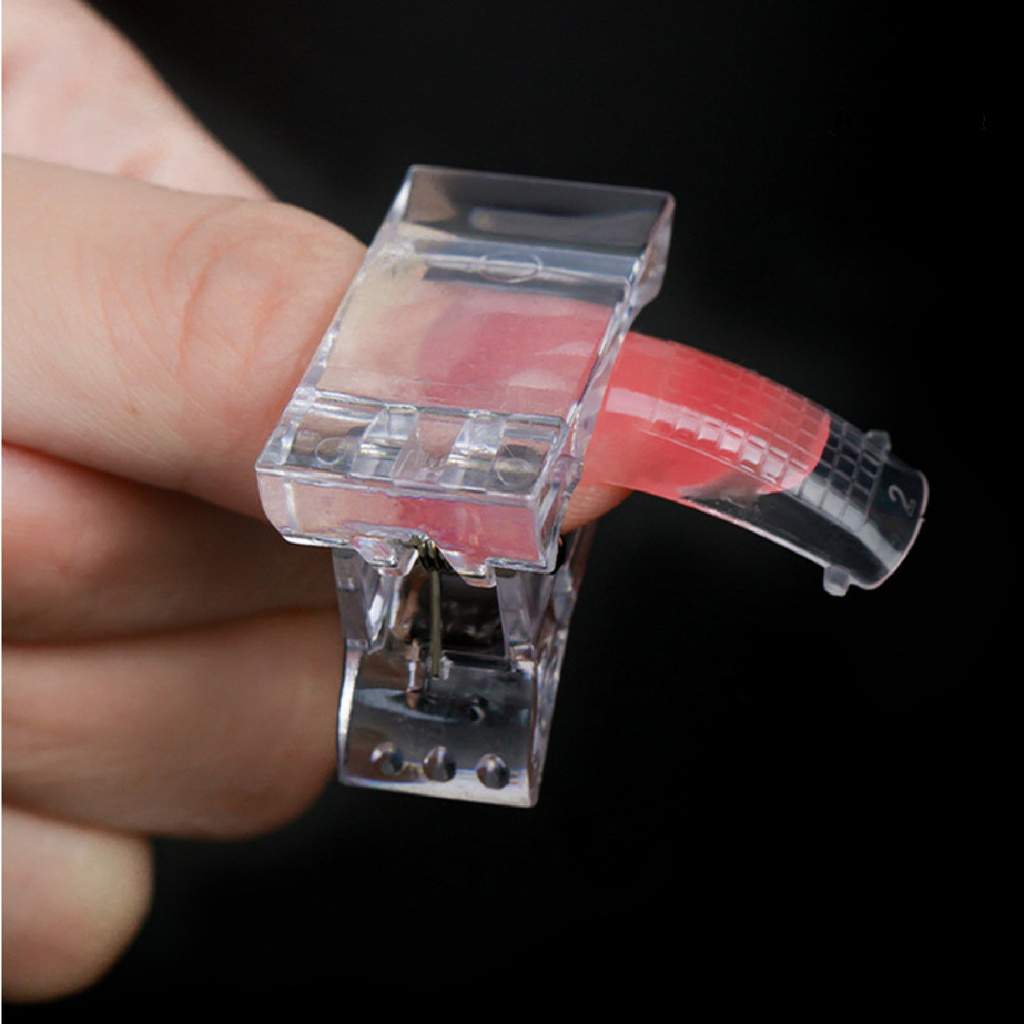 [Hàng mới về] Bộ 5 kẹp nhựa acrylic trong suốt thân thiện với môi trường làm móng nghệ thuật tiện dụng Mjgj