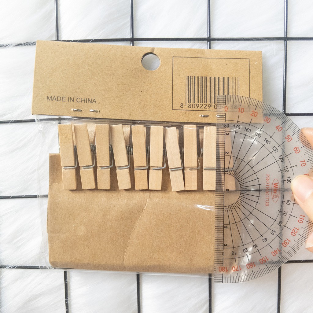 Set 20 Kẹp Gỗ Thông Size 35mm Tặng Kèm Dây Thừng