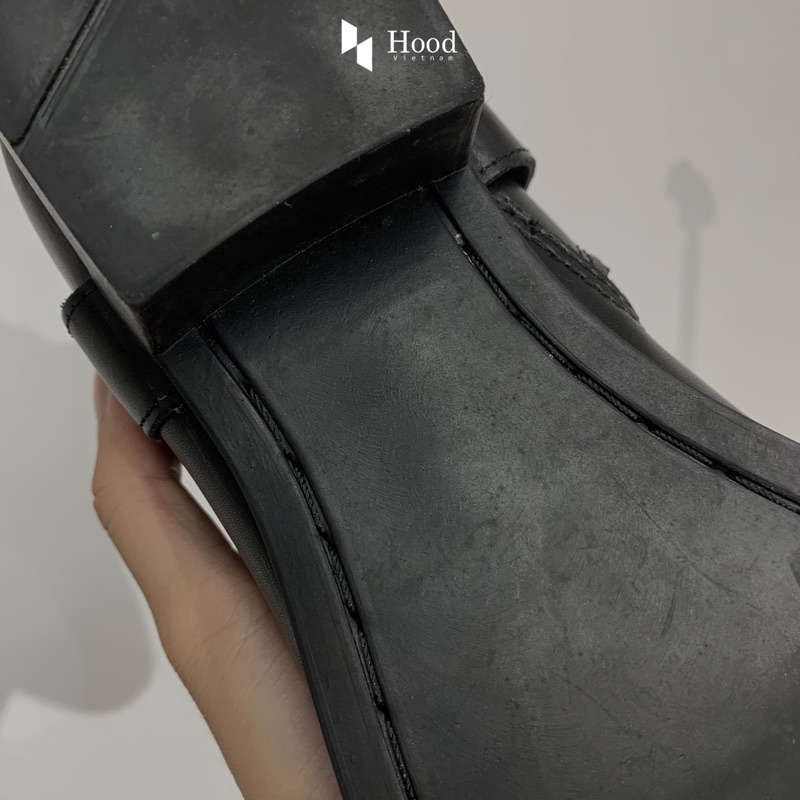 Giày Harness Boot đai xích - Da trơn nguyên tấm - Đế cao su đuc nguyên khối + Bảo hành 12 tháng hood hoodvn