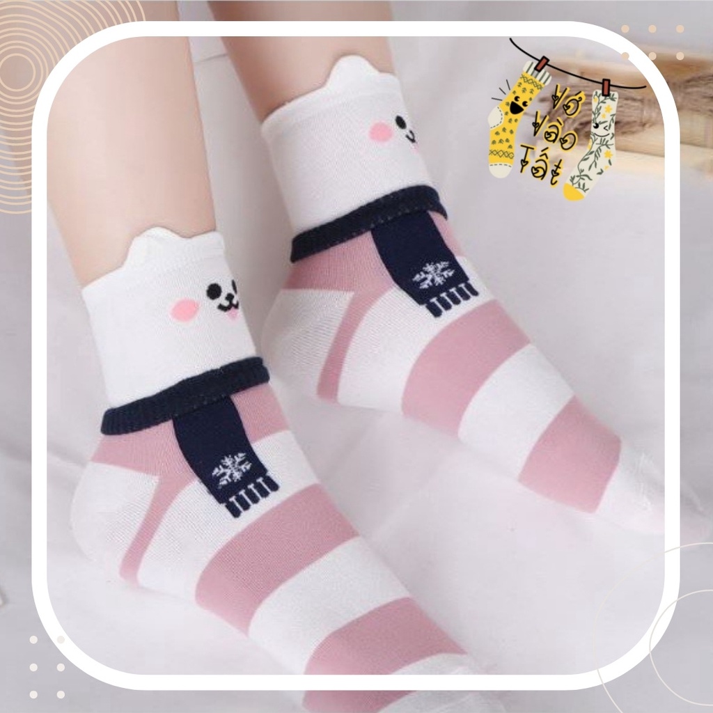 TẤT VỚ NỮ CỔ CAO THÚ HOẠT HÌNH CHOÀNG KHĂN SIÊU CUTE