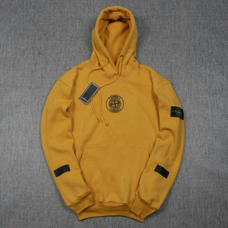 Áo Khoác Hoodie Supreme Stone Island Màu Vàng Đỏ Đen