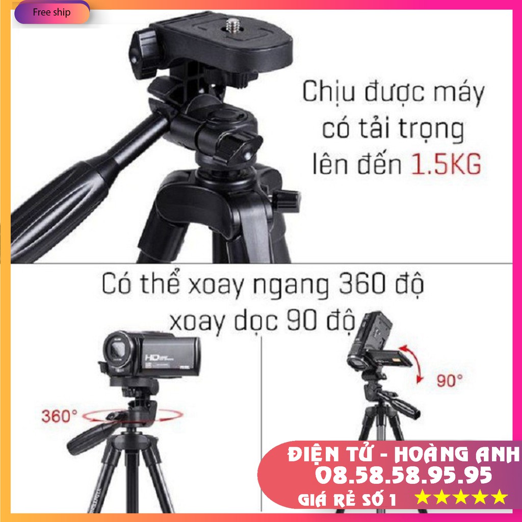 Chân Máy Ảnh Camera Chuyên Nghiệp Yunteng VCT 5208 + 3388  Livestream Hàng Chính Hãng