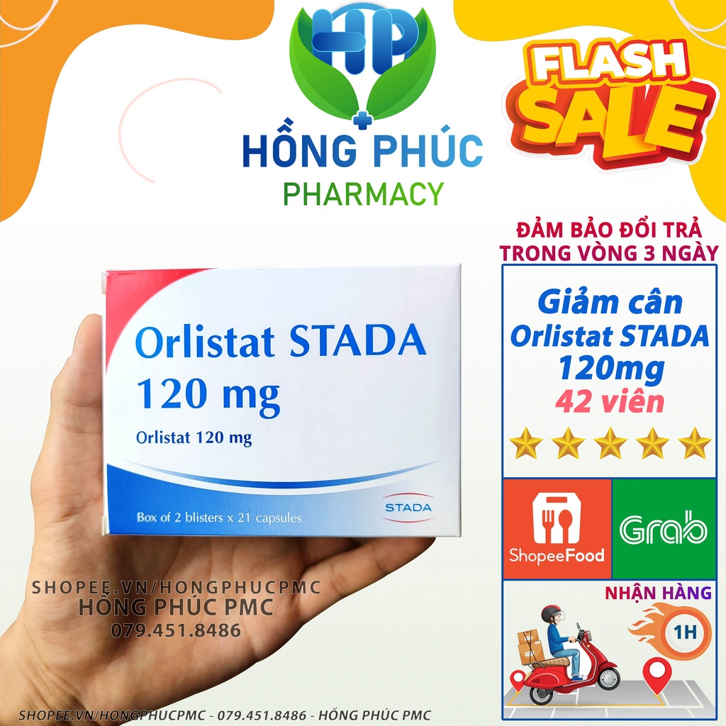Viên giảm cân Orlistat Stada cấp tốc an toàn giảm mỡ đùi mỡ bụng dành cho cơ địa khó giảm