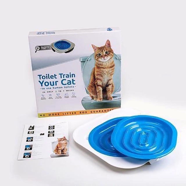 Bộ huấn luyện mèo đi vệ sinh trong bồn toilet