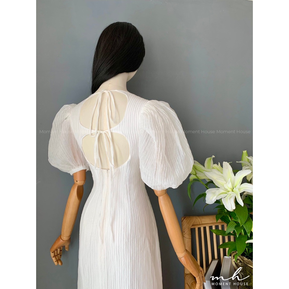 Đầm maxi tay bồng, chất liệu cao cấp, phía sau cột dây cách điệu (LUNA DRESS)
