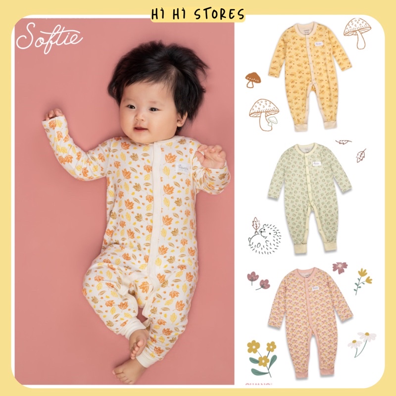 Chaang body liền thân dài tay cúc giữa Chaang Park cho bé sơ sinh AW22D11