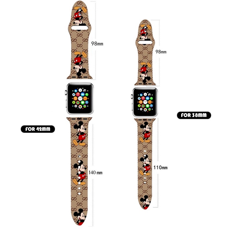 Dây đeo đồng hồ họa tiết hoạt hình thích hợp cho Apple 44mm 40mm 38mm 42mm 6 Se 5 4 3 2 1 42mm 38mm Correa