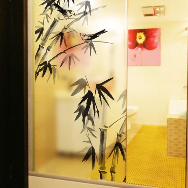 Decal trang trí kính cao cấp mẫu Cây Trúc tao nhã (60cm x 116cm)