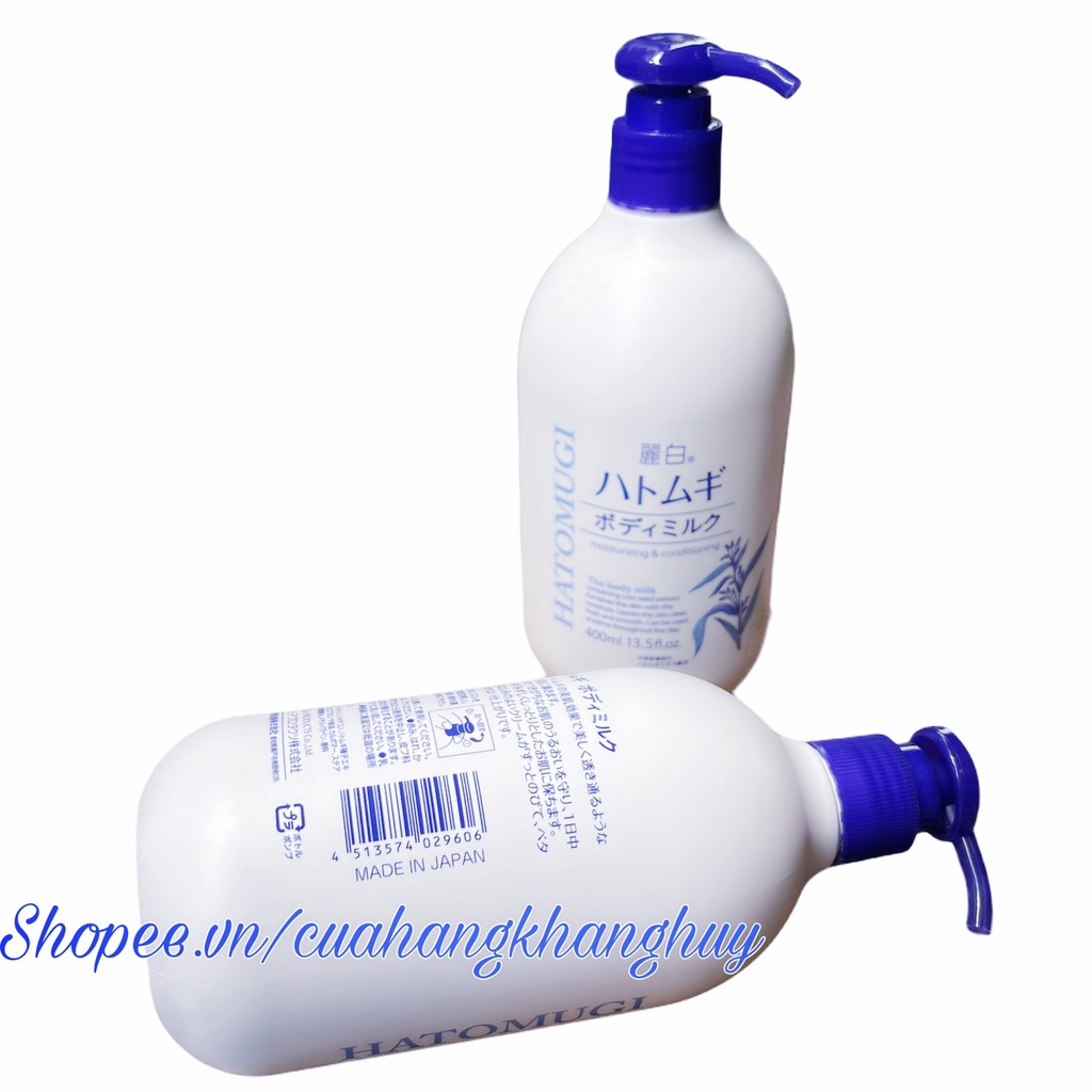 Bộ Sữa dưỡng thể trắng da Hatomugi dành cho ngày 250ml và đêm 400ml (Nhật Bản)