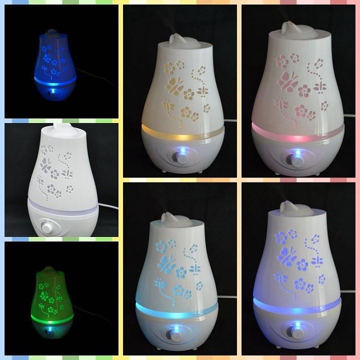 Máy Xông Tinh Dầu Phun Sương Cao Cấp Hồ Điệp Đáy Tròn dung tích 2400ml-Bảo hành 12 tháng