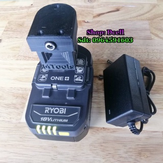 Sạc ryobi 18v in 3d dùng adaptor có bảo vệ như sạc hãng - đầu sạc cho ryobi
