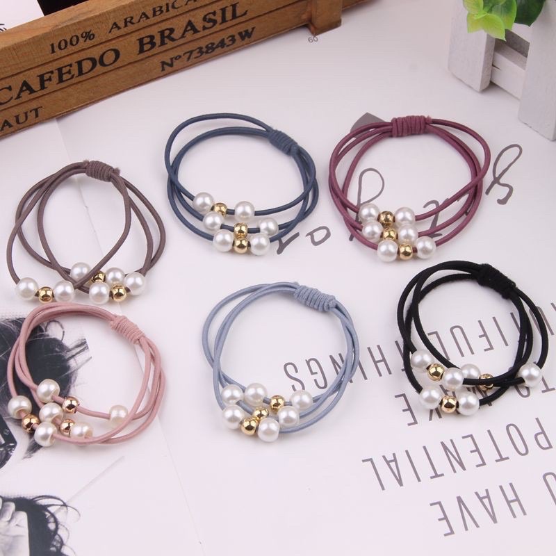 Dây cột tóc dây buộc tóc ngọc handmade