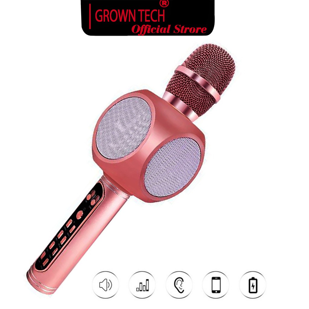 [Mã LTP50 giảm 50000 đơn 150000] Micro karaoke GrownTech YS 90, hát nhạc có chức năng thu âm kiêm loa blutooth