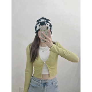JANET STUDIO • Áo 1 nút xanh bơ