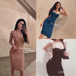 Đầm body cúp nhúng 2 dây