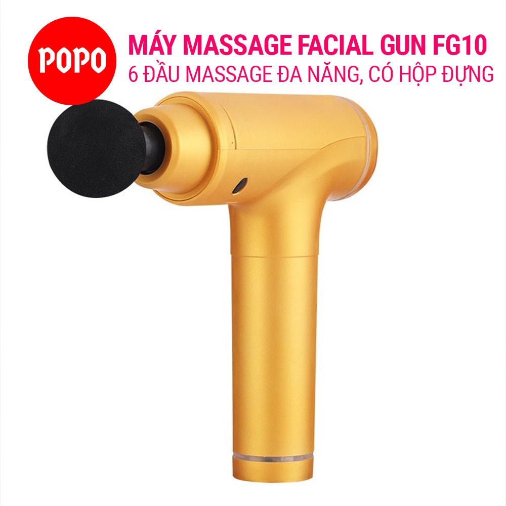 Máy Massage Facial Fun FG10(có hộp ) POPO cầm tay thiết kế nhỏ gọn có 6 đầu massage, màn hình led cảm ứng thông minh