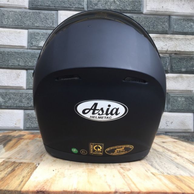 Mũ bảo hiểm fullface asia  m136 đen nhám, mũ hàm đen nhám, mũ có cằm