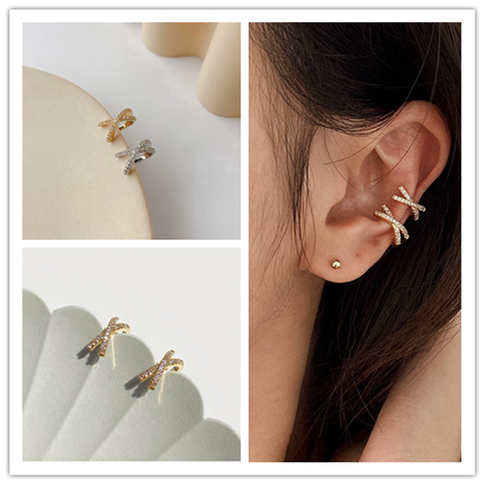 Hoa tai chữ U đính đá nhân tạo sành điệu dành cho nữ