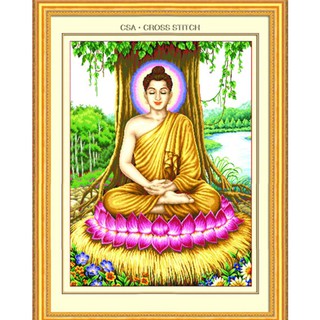 Tranh đính đá hạt tròn Phật Thích Ca Mâu Ni 1677 ( tranh chưa gắn đá )