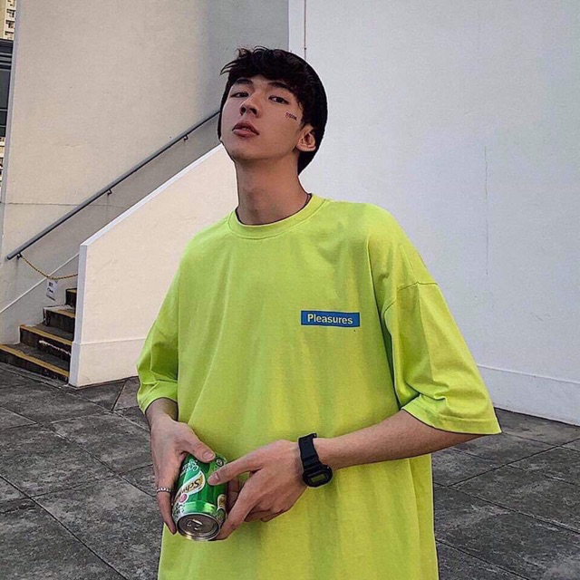 Áo thun XANH DẠ QUANG nam nữ tay lỡ phom rộng Unisex 38-70kg Oversize áo đôi, áo nhóm