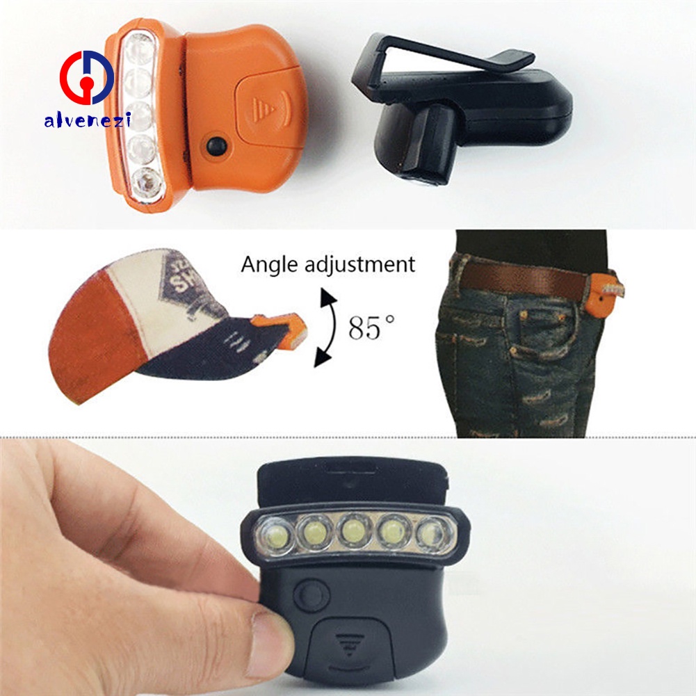 Đèn Led 5 Bóng Có Kẹp Gắn Nón Tiện Dụng Khi Đi Câu Cá / Cắm Trại