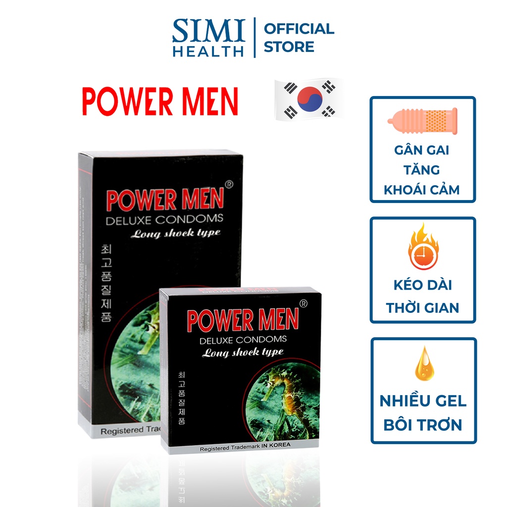 Bao cao su gân gai Power Men Long Shock kéo dài thời gian quan hệ tăng khoái cảm chống xuất tinh sớm bcs có gan gai