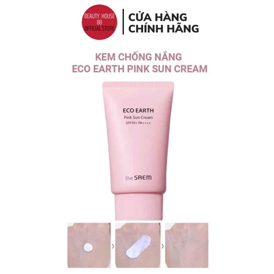 Kem chống nắng Eco Earth Pink Sun Cream SPF50+ 50g