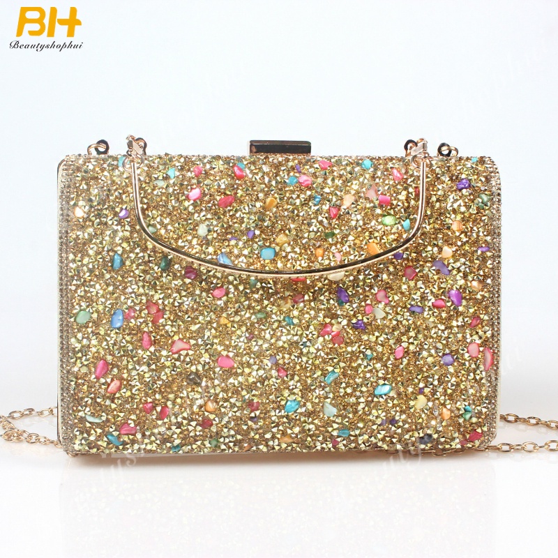 Ví Cầm Tay Đính Đá Kim Cương Lấp Lánh Nhiều Màu Sắc Di Động Cho Nữ