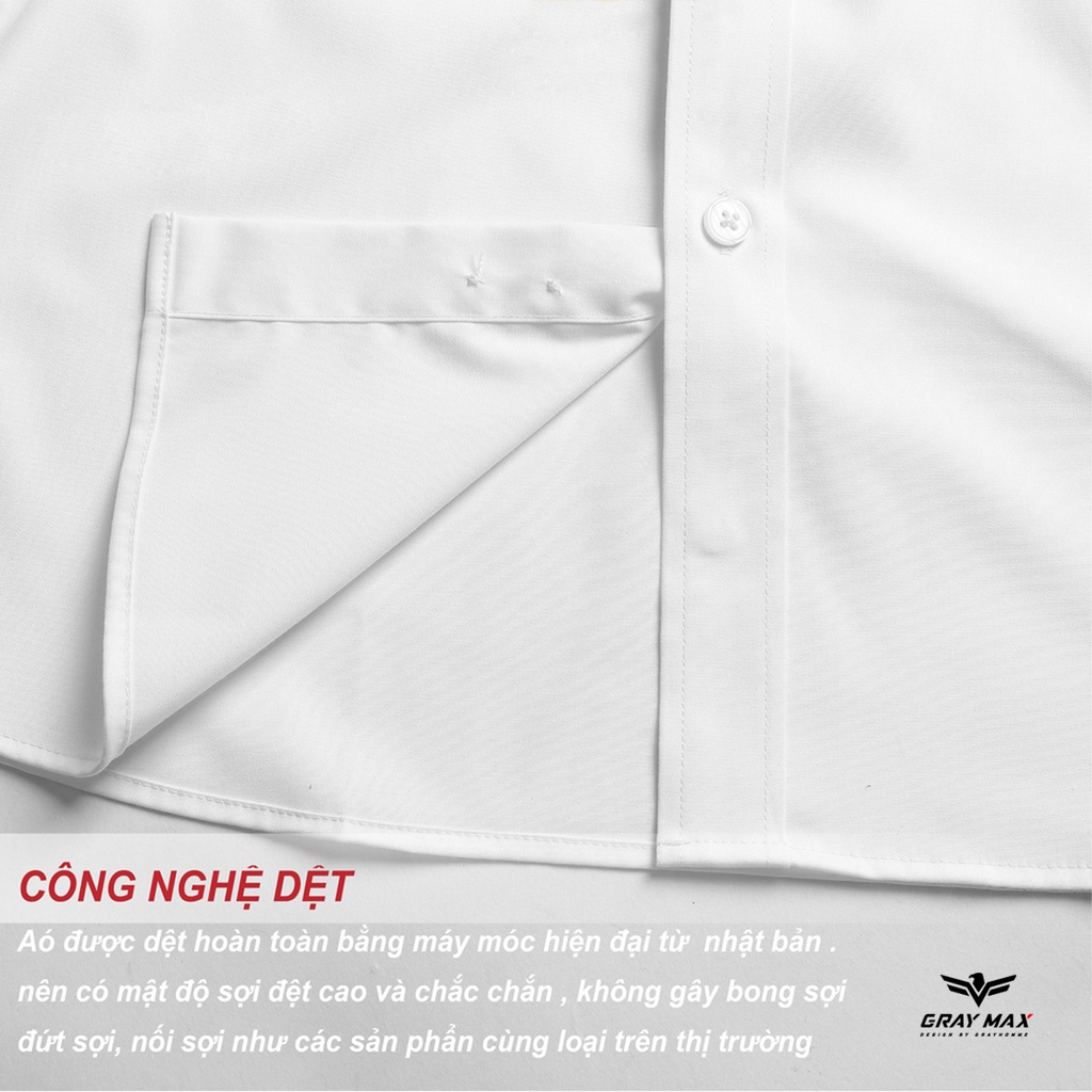 Áo sơ mi nam dài tay chất đẹp, vải bambo nano cao cấp công sở lịch lãm , kháng khuẩn, chống nhăn, khử mùi - Grayhomme