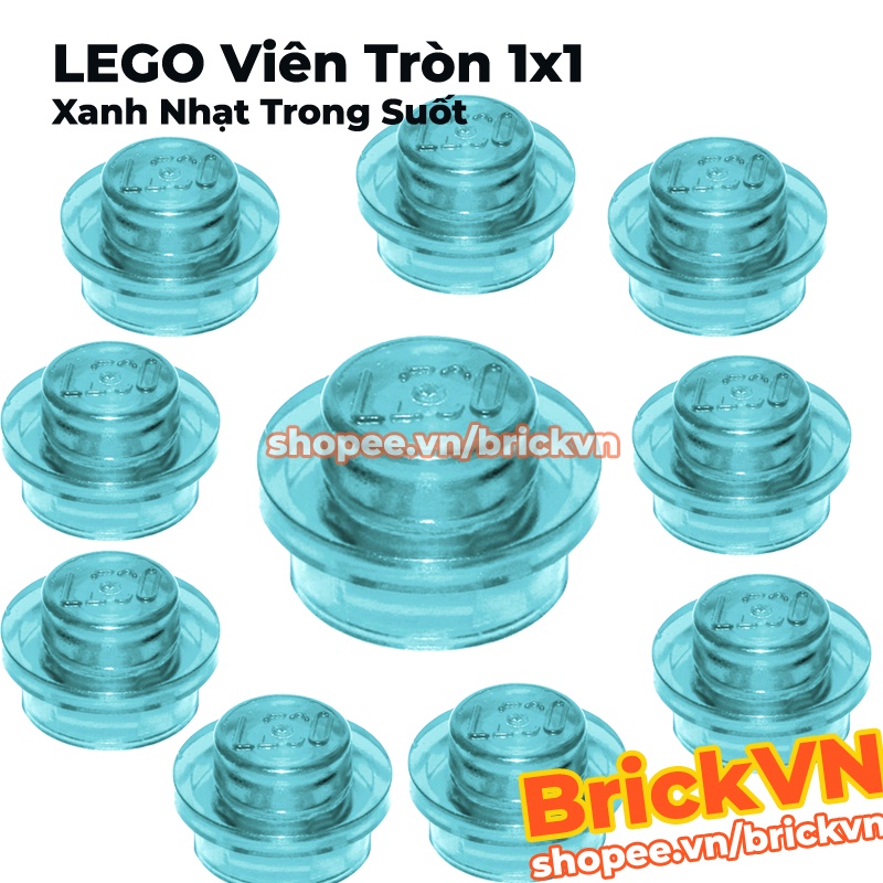 LEGO Viên Tròn 1x1 Xanh Nhạt Trong Suốt ID 6240225 34823
