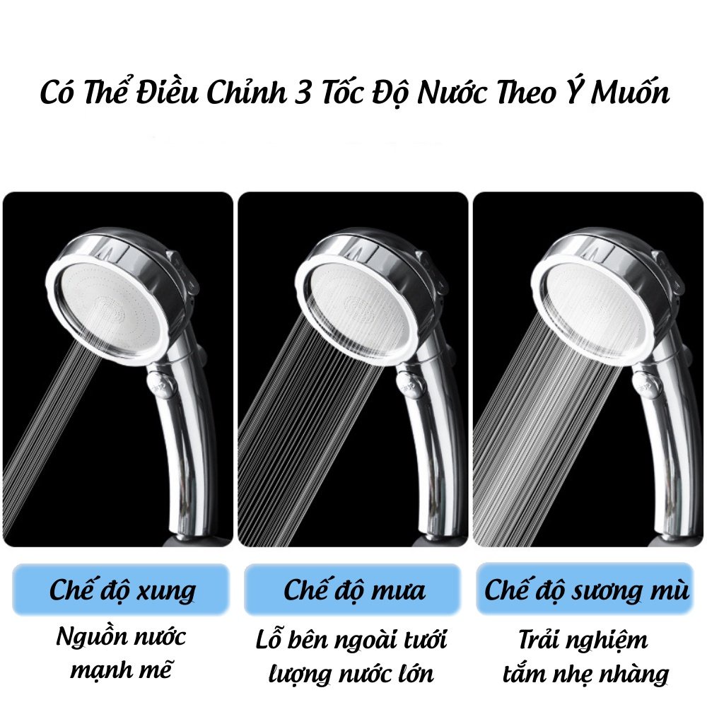 Vòi Hoa Sen Vòi Sen Tăng Áp Tia Nước Mạnh 3 Chế Độ Nước Bằng Inox Không Gỉ LEON OFFICIAL