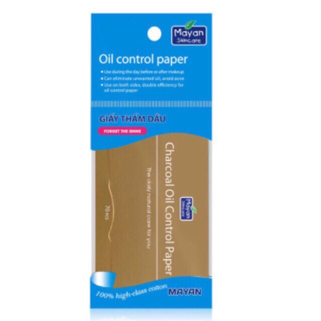 [Chính Hãng] Combo 10 Gói Giấy thấm dầu Mayan có phấn makeup oil control paper 70 tờ