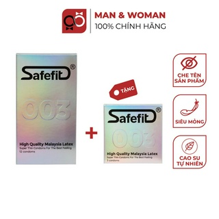 Bao cao su Siêu mỏng 0.03mm Safefit Cao Cấp Malaysia Latex Bộ 15 cái CB006